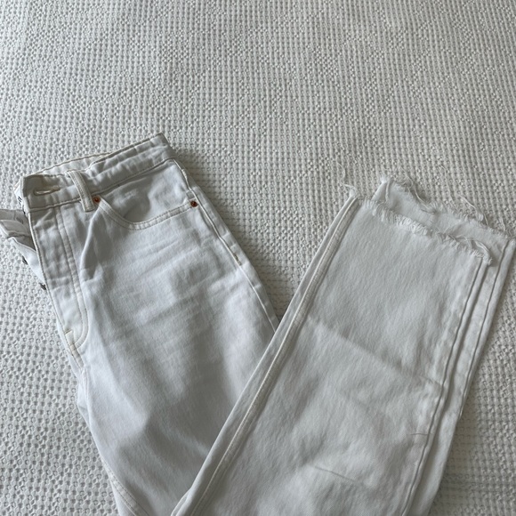 Zara - Straight Leg Jeans, White - Picture 2 of 4